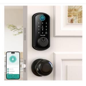 WiFi Smart Door Lock Set: Deadbolt Handle Fingerprint 2Knobs Alexa/Blut AutoLock